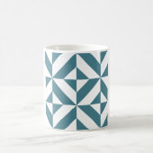 Mug Motif de cube vert géométrique profond Turquoise (Centre)