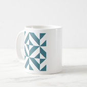 Mug Motif de cube vert géométrique profond Turquoise (Devant gauche)