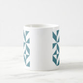 Mug Motif de cube vert géométrique profond Turquoise (Centre)