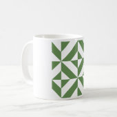 Mug Motif de cube vert laiton foncé (Devant gauche)