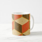 Mug Motif de cube Vintage rouge or (Devant droit)