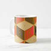 Mug Motif de cube Vintage rouge or (Devant gauche)