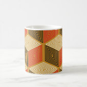 Mug Motif de cube Vintage rouge or (Centre)