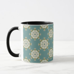 Mug Motif de damassé avec les éléments abstraits
