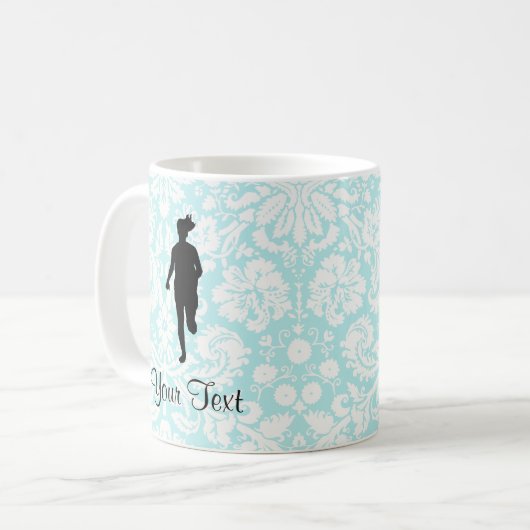Mug Motif de damassé ; Fonctionnement de fille (Devant gauche)