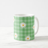 Mug Motif de  de Fleur En vichy à carreaux verts (Devant droit)