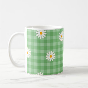 Mug Motif de  de Fleur En vichy à carreaux verts