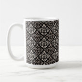 Mug Motif de défilement Damas Crème de bascule Noir (Gauche)
