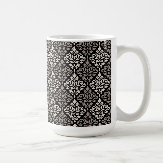 Mug Motif de défilement Damas Crème de bascule Noir (Droite)