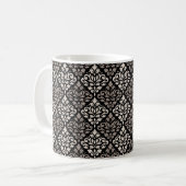 Mug Motif de défilement Damas Crème de bascule Noir (Devant gauche)