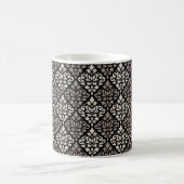 Mug Motif de défilement Damas Crème de bascule Noir (Centre)