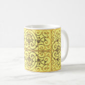 Mug Motif de défilement jaune (Devant droit)