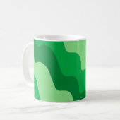 Mug Motif de dégradé des vagues ondulées vertes (Devant gauche)