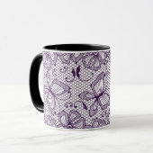 Mug Motif de dentelle avec des papillons (Devant gauche)