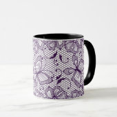 Mug Motif de dentelle avec des papillons (Devant droit)