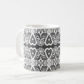 Mug Motif de dentelle grise et blanche (Devant gauche)