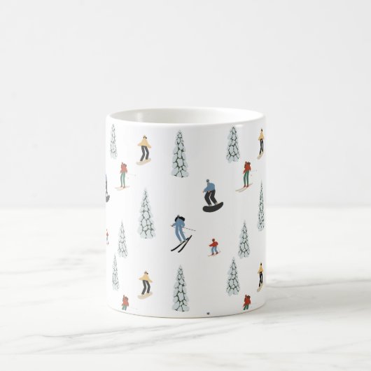 Mug Motif de descente d'hiver (Centre)