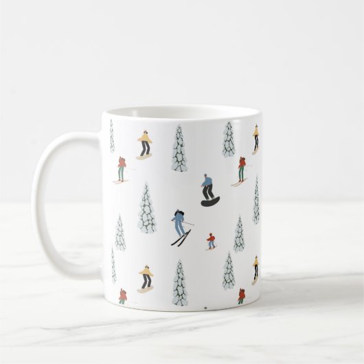 Mug Motif de descente d'hiver (Gauche)