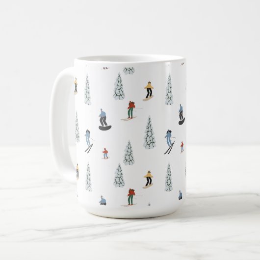 Mug Motif de descente d'hiver (Devant gauche)