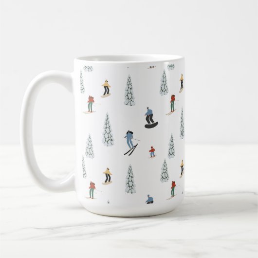Mug Motif de descente d'hiver (Gauche)