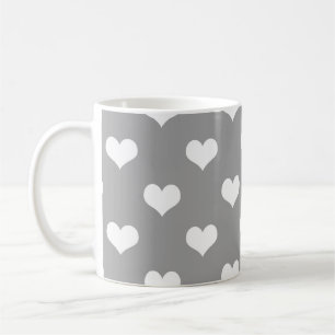 Mug Motif de design à motif de cœur d'amour gris cendr