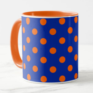 Mug Motif de design à pois orange sur fond bleu