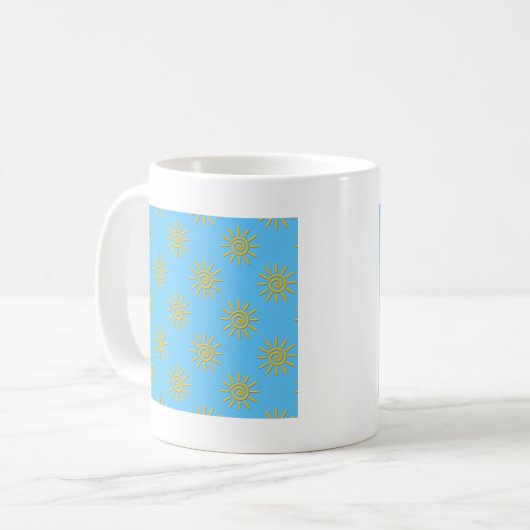 Mug motif de dessin 3D Jaune Sun (Devant gauche)