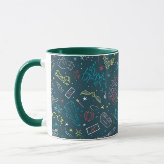 Mug Motif de dessin au trait d'objets HARRY POTTER™ (Gauche)