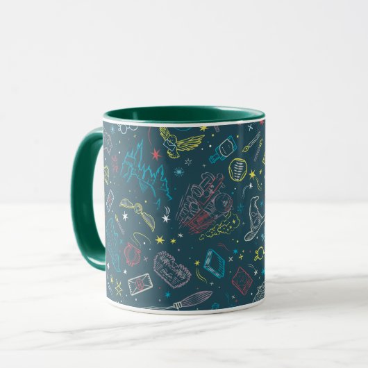 Mug Motif de dessin au trait d'objets HARRY POTTER™ (Devant gauche)