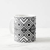 Mug Motif de diamant géométrique noir et blanc (Devant gauche)