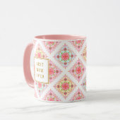 Mug Motif de diamant rose doux (Devant gauche)