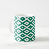 Mug Motif de diamant vert et blanc (Devant gauche)