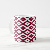 Mug Motif de diamants de Bourgogne et blanc (Devant gauche)