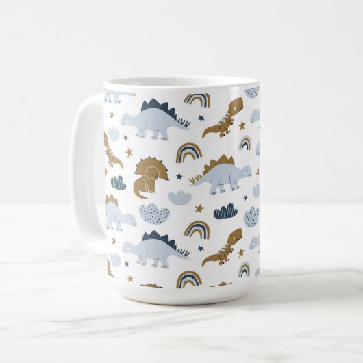Mug Motif de dinosaure arc-en-ciel mignon (Devant gauche)