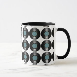 Mug motif de disques vinyle