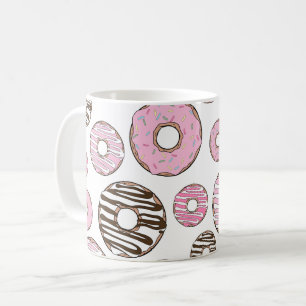 Mug Motif De Donuts, Donuts Roses, Donuts Blancs