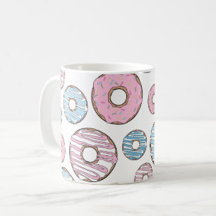 Mug Motif De Donuts, Donuts Roses, Donuts Bleus