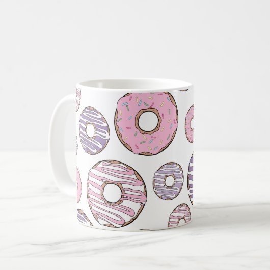 Mug Motif De Donuts, Donuts Roses, Donuts Violets (Devant gauche)