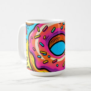 Mug Motif de donuts Pop Art