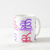 Mug Motif de doodle de papillon rose violet ajouter le (Devant droit)