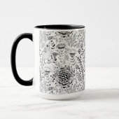 Mug Motif de doodle d'oiseaux et de fleurs (Gauche)