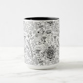 Mug Motif de doodle d'oiseaux et de fleurs (Centre)