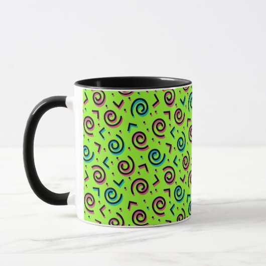 Mug motif de doodle Neon Green des années 80/90 (Gauche)