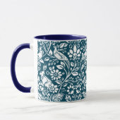 Mug Motif de faisan et lièvre, Indigo Blue & White (Gauche)