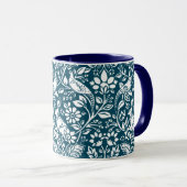 Mug Motif de faisan et lièvre, Indigo Blue & White (Devant droit)