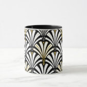 Mug Motif de fan d'art déco - noir et blanc (Centre)