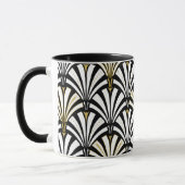Mug Motif de fan d'art déco - noir et blanc (Gauche)