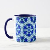 Mug Motif de fermeture de flocon de neige - Bleu et bl (Gauche)