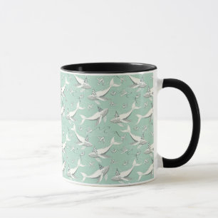 Mug Motif de fête d'anniversaire de baleine de vol