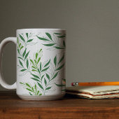 Mug Motif de feuillage verdoyant Élégant vert et blanc